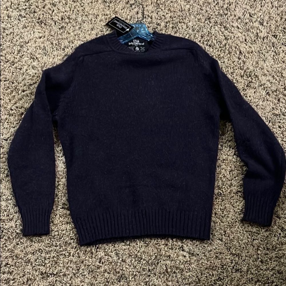 Club International Purple Crewneck Wool Sweater